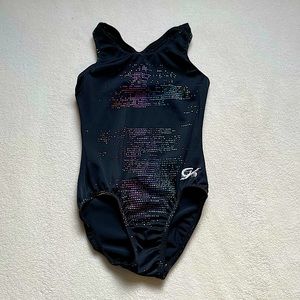 Black rainbow tech GK leotard
